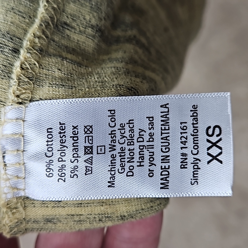 LulaRoe, Sz XXS Top, Blouse, Shirt, Yellow, Gray, Short Sleeve, Tee - Picture 7 of 7